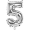 RueDeLaFete Ballon aluminium chiffre 5 : Argent