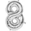 RueDeLaFete Ballon en aluminium chiffre 8 : Argent : 36 cm