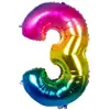 Boland - Ballon de baudruche numéroté, Taille 86 cm, Arc-en-Ciel, Ballon numéroté, numéro, Ballon de baudruche, Anniversaire, Anniversaire d'enfant, décoration, Cadeau