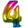 Ballon mylar rainbow 86cm CHIFFRE 4, Multicolore