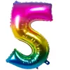 Ballon mylar rainbow 86cm CHIFFRE 5, Multicolore