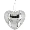 Boule disco COEUR facettes ARGENT 19cm (coeur Argent)