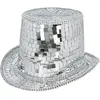 chapeau haut-de-forme facettes disco argent adulte - boland 00746