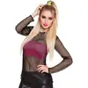 T-shirt femme noir années 80 - GENERIQUE - résilles noires - taille un...