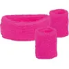 set de 3 bandeaux éponge rose fluo - boland 01895