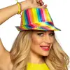 Boland Chapeau popstar sequins arc en ciel - Adulte