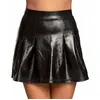 Jupe patineuse - Accessoire déguisement - Femme - Taille unique - Noir - Tissu élastique métallisé