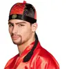 Boland chapeau Mandarin avec ses hommes noir / rouge taille unique