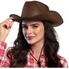 Boland Chapeau de cowboy en feutre - Marron - Adulte - Tour de tête 56/57