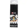 Sakura Feutres - PIGMA - Sensei - Set de 4 - Noir - Pointe de 0.3 à 1 mm - Professionnel