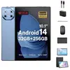 TAKINURU Tablette 10.3  Newest Tablette Android 14 avec 5G WiFi 6,32Go RAM + 256Go ROM 8000mAh,tablette avec Clavier,bleu