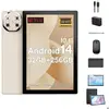 TAKINURU Tablette 10.3  Newest Tablette Android 14 avec 5G WiFi 6,32Go RAM + 256Go ROM 8000mAh,tablette avec Clavier,dorée
