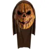 Masque d'horreur citrouille avec cagoule lumineux