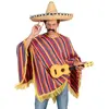 RueDeLaFete Déguisement Poncho - Tequila Sunrise - Adulte - Taille Unique - Couleur Blanc - Mixte