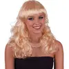 Espa Perruque - Cheveux longs bouclés naturels blonds - Femme - Blanc - Adulte
