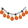 Guirlande fantômes araignées et 8 ballons oranges 140cm
