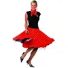 Funny Fashion Jupe et foulard Rock'N Roll rouge à pois noirs - Femme - Adulte