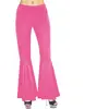 RueDeLaFete Pantalon à Patte d’Éléphant - Hippie / Disco - Rose - Femme