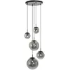 Besselink licht Sienna BolliquePlafonnier Cluster Suspension Noir, Ampoules Verre Fumé