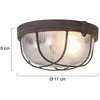Mexlite Sienna Lisanne Plafonnier Flush Brun Rouille, Verre Transparent Edité