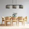 Steinhauer Suspension Stang, tressage noir/naturel, 3 lampes