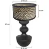 Steinhauer Lampe à poser Lyons 3747ZW, tressage noir/naturel