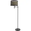 Steinhauer Lampe sur pied Stang, lampe de lecture LED, tressage noir/naturel