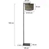 Steinhauer Lampe sur pied Stang, tressage noir/naturel