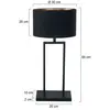 Steinhauer - lampe de table - Stang - noir - lin métal - ø 30cm -