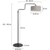 Steinhauer Lampadaire Bloeba, noir/couleur boue, hauteur 165 cm, chint...