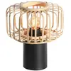 Steinhauer Lampe à poser Bloeba, noir/naturel, métal, bois, E27