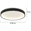 Steinhauer Plafonnier LED Ringlede, noir, hauteur 6 cm, Ø 28 cm