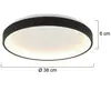Steinhauer Plafonnier LED Ringlede, noir, hauteur 6 cm, Ø 38 cm