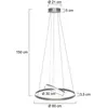 Steinhauer Suspension LED Ringlux, 3 lampes acier, Ø 60 cm