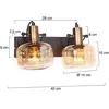 Steinhauer Applique murale Glaslic, à 2 lampes, ambre, verre, métal