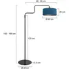 Steinhauer - lampadaire - Bloeba - bleu noir - métal velours