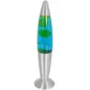 Mexlite Lampe de table lampe de chevet lampe de bureau lampe à lave, métal aluminium, noir bleu vert, 1x E14 25 watts 200 lumens 2700 Kelvin blanc chaud, h