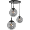 Steinhauer Suspension en verre Bollique, noire, à 3 lampes