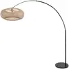 Steinhauer Lampadaire arqué Sparkled Light noir/hêtre