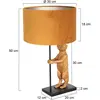 Anne Light and home Steinhauer Lampe à poser Animaux 8228ZW, métal, velours, or, noir