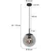 Steinhauer Suspension Bollique, noir, Ø 25 cm, verre, 1 lampe, sphère