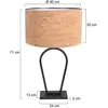 Steinhauer Lampe de table Stang, noir/marron, hauteur 71 cm, liège