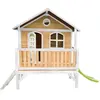 AXI Cabane en bois avec toboggan pour enfant - Stef 100 - Couleur Toboggan Vert clair, 100 - Couleur Cabane Marron/Blanc