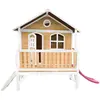 AXI Cabane en bois avec toboggan pour enfant - Stef 100 - Couleur Toboggan Violet, 100 - Couleur Cabane Marron/Blanc