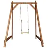 Portique en bois gris/blanc avec balançoire siège nid rond Axi