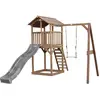 AXI Beach Tower avec Balancoire Simple Marron Toboggan Gris