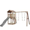 AXI Beach Tower avec Balancoire Double Marron Toboggan Gris