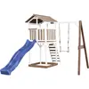 AXI Beach Tower avec Balancoire Simple Marron Blanc Bleu Toboggan