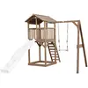 AXI Beach Tower avec Balancoire Simple Marron Toboggan Blanc