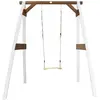 Axi Portique Simple En Bois 1 Balançoire Blanc Marron 160x181x207cm